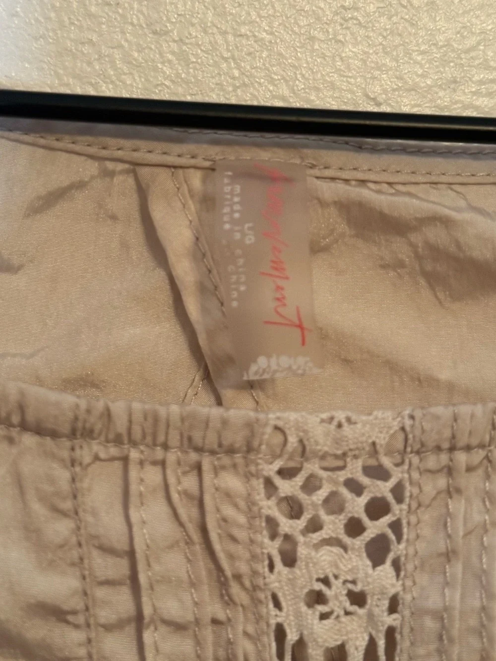 Free People Oh Hey Applique Crop In Tofu/Lavender Combo